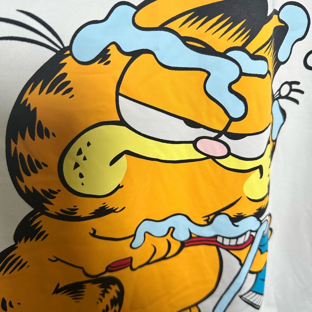 Garfield 'I Hate Mondays' White Long Sleeve Tee Shirt 1XL - Picture 6 of 6